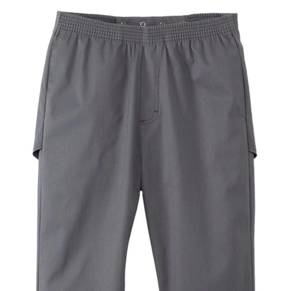 Silverts Men's Adaptive Wheelchair Open Back Cotton Trouser Pant Medium Grey